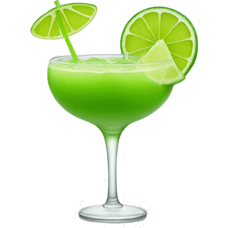 lime smiling holding daiquiri emoji