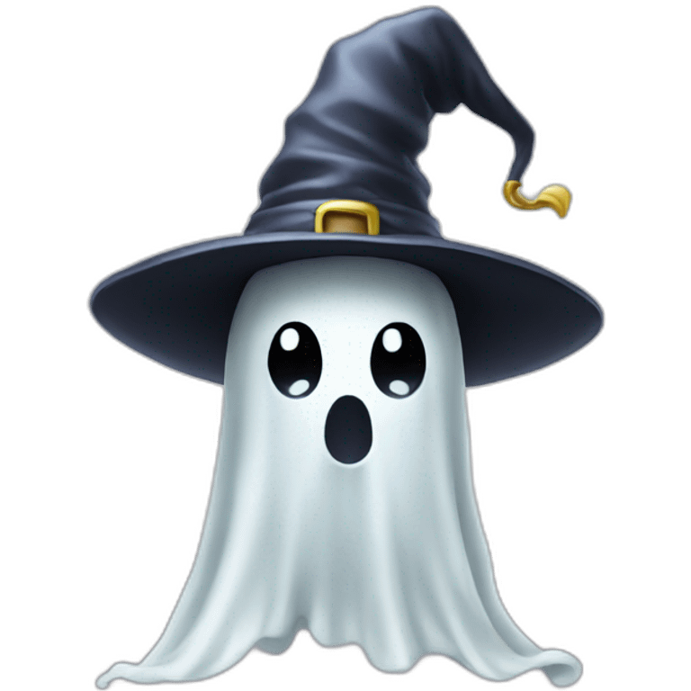 ghost with a wizard hat emoji