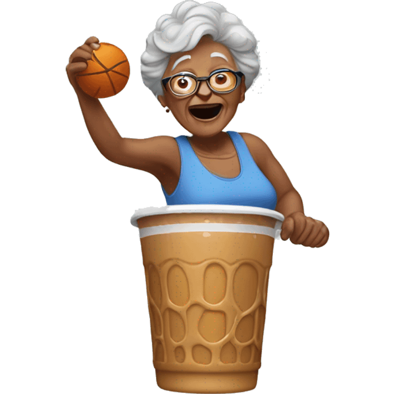 Grandma dunking emoji