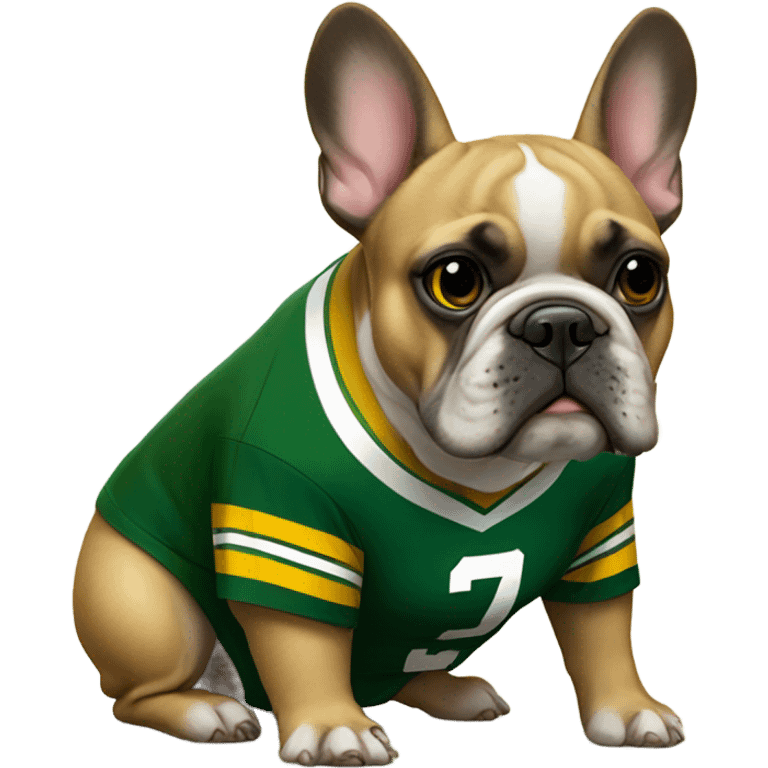 Fawn French bulldog packers fan emoji