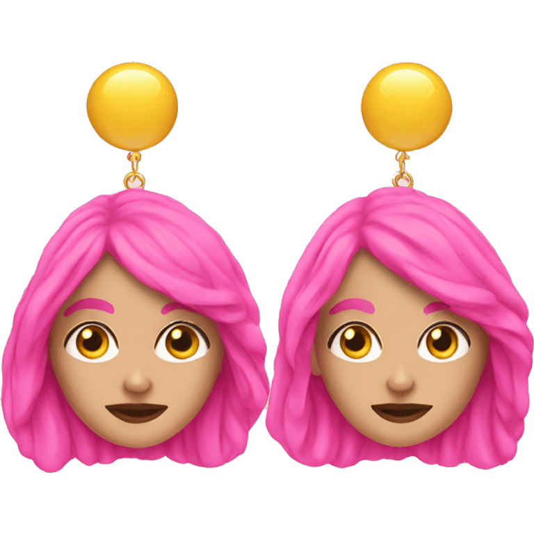 Big pink earrings  emoji