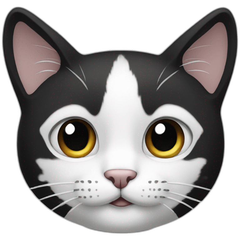 Black and White face cat emoji