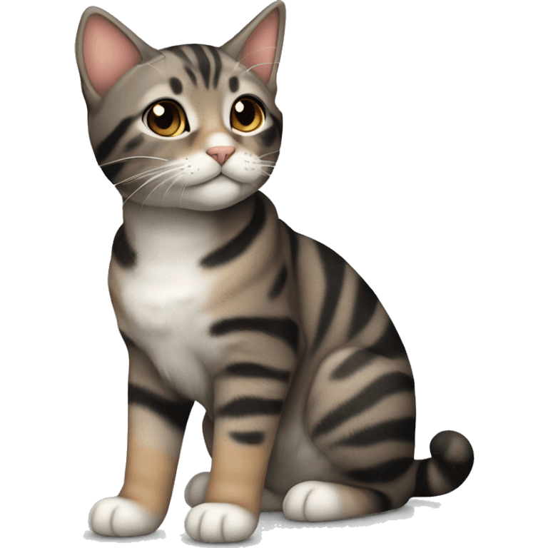 cute adorable tabby cat brown grey and black emoji