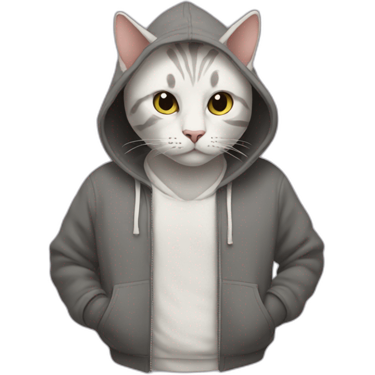 Cat wearing a hoodie  emoji