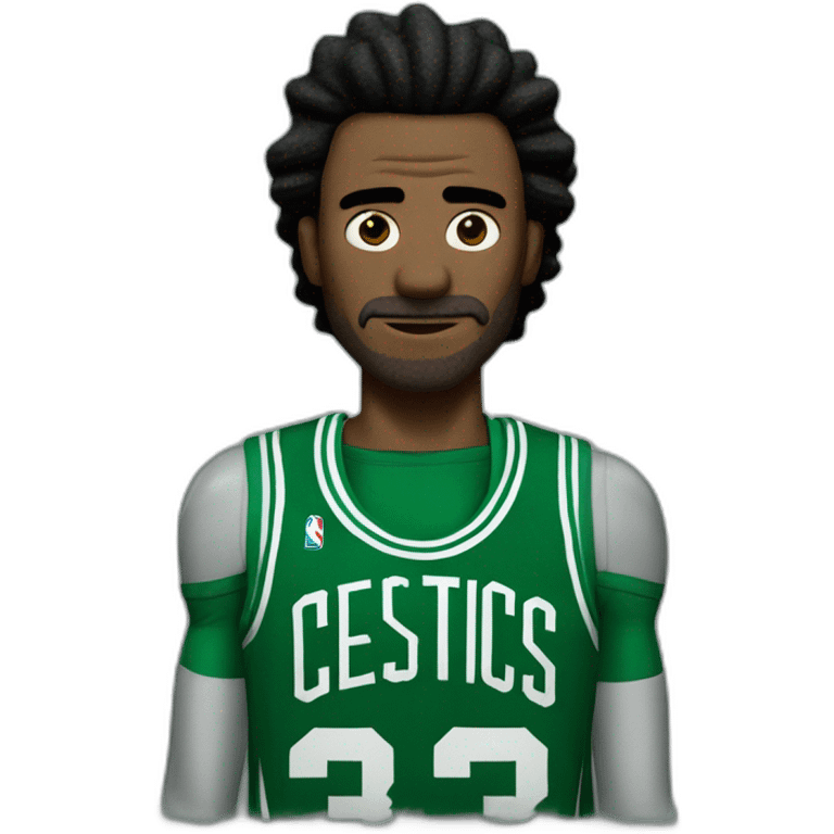 rick sanchez wearing green boston celtics jerssey emoji