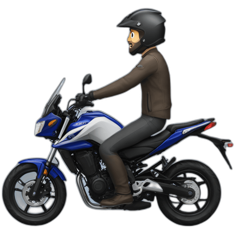 Man make wheeling with yamaha emoji