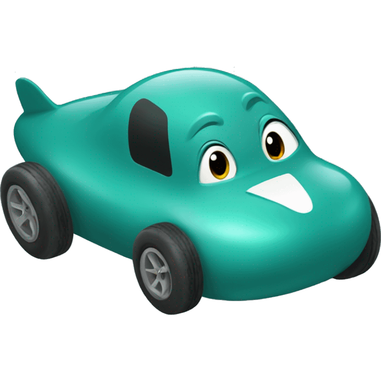 teal seal in racecar emoji