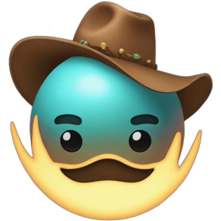 Uranus planet as a cowboy emoji