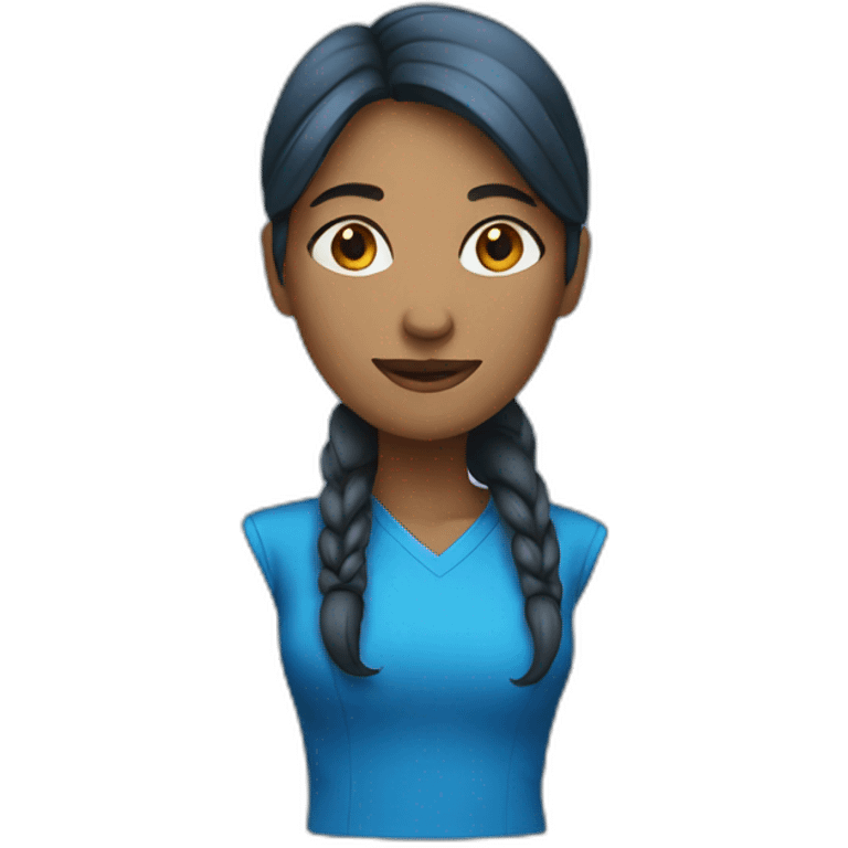 woman with blue emoji