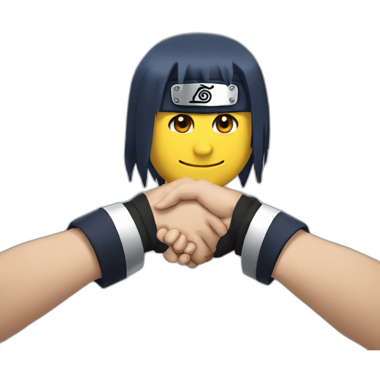 Naruto shaking hands Emmanuel Macron emoji