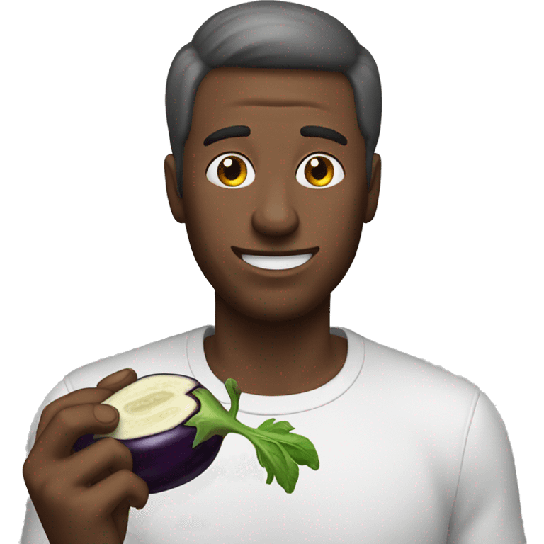 man eating eggplant emoji