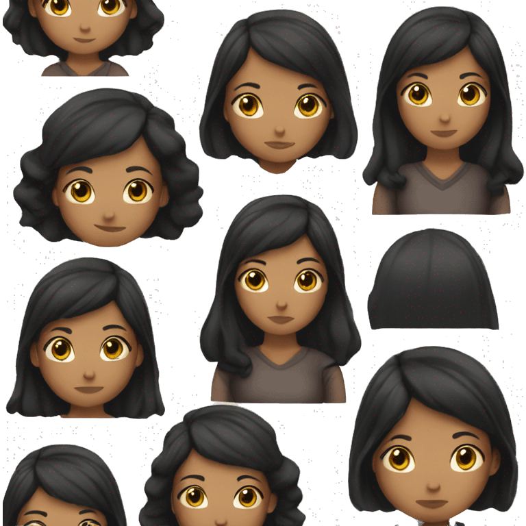 thoughtful girl with black hair emoji