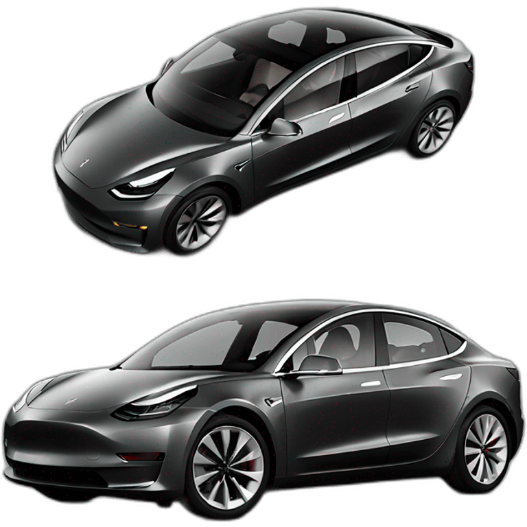 Tesla model 3 black gray emoji