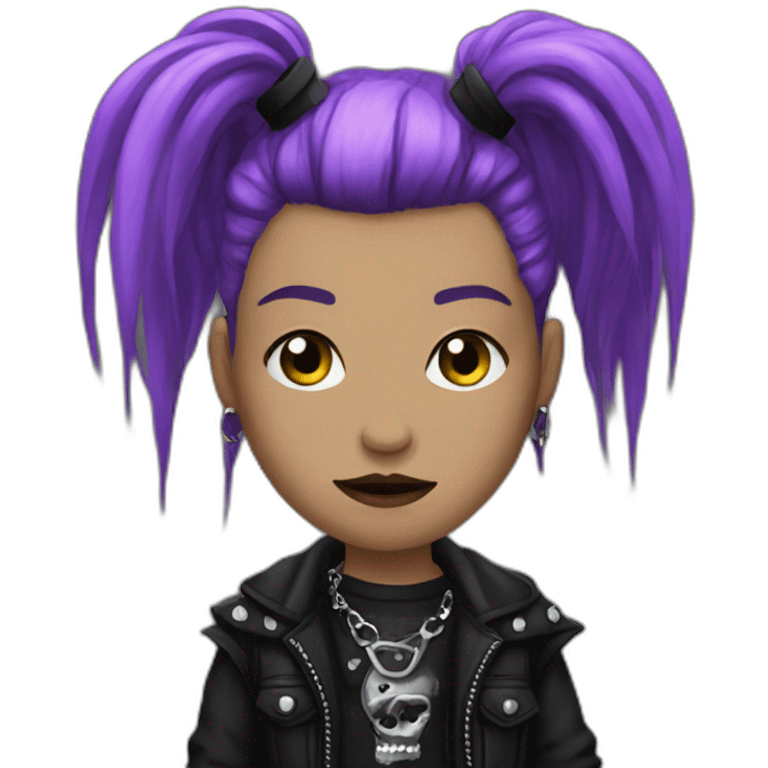 Goth punker with piercing emoji