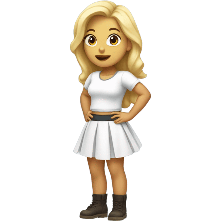 skirt wind thick thigh high white adorable emote blonde emoji