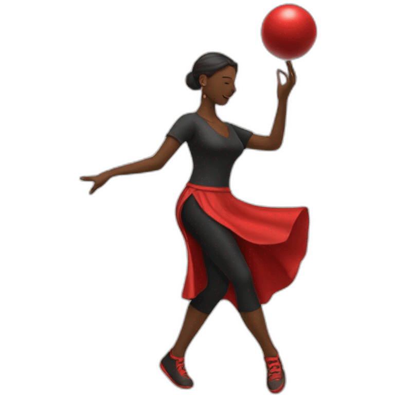 Woman dancing a diabolo emoji