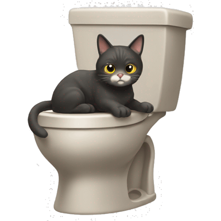 cat pooping in wc  emoji