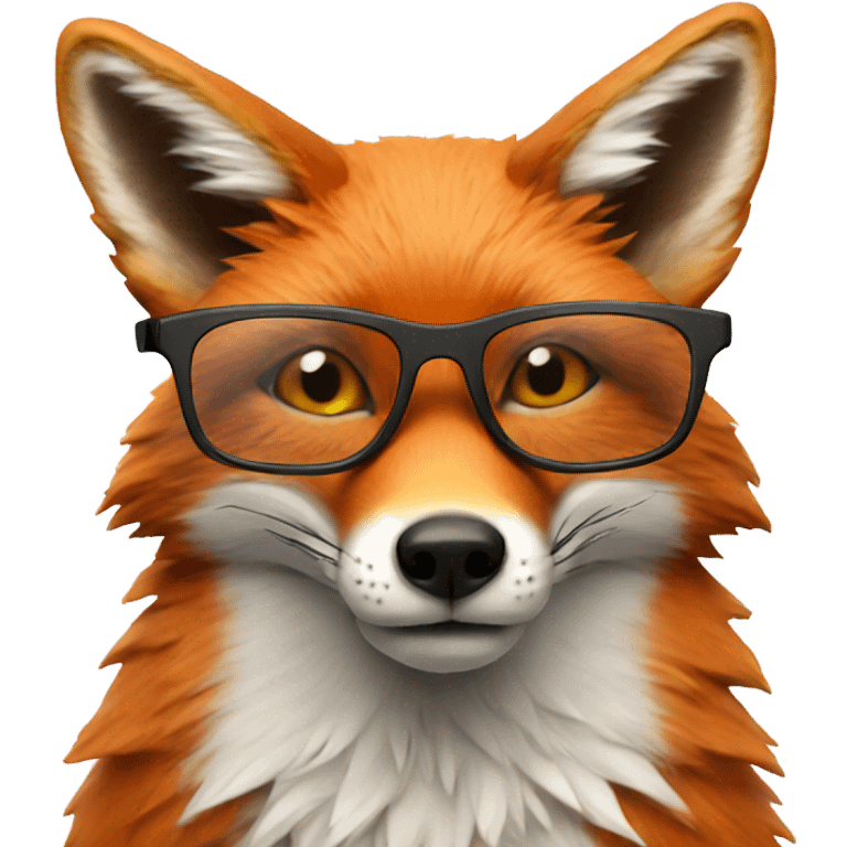 fox in artificial glasses emoji