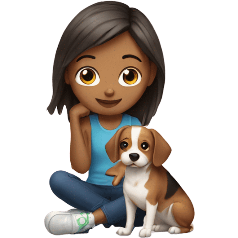 Girl with dog emoji