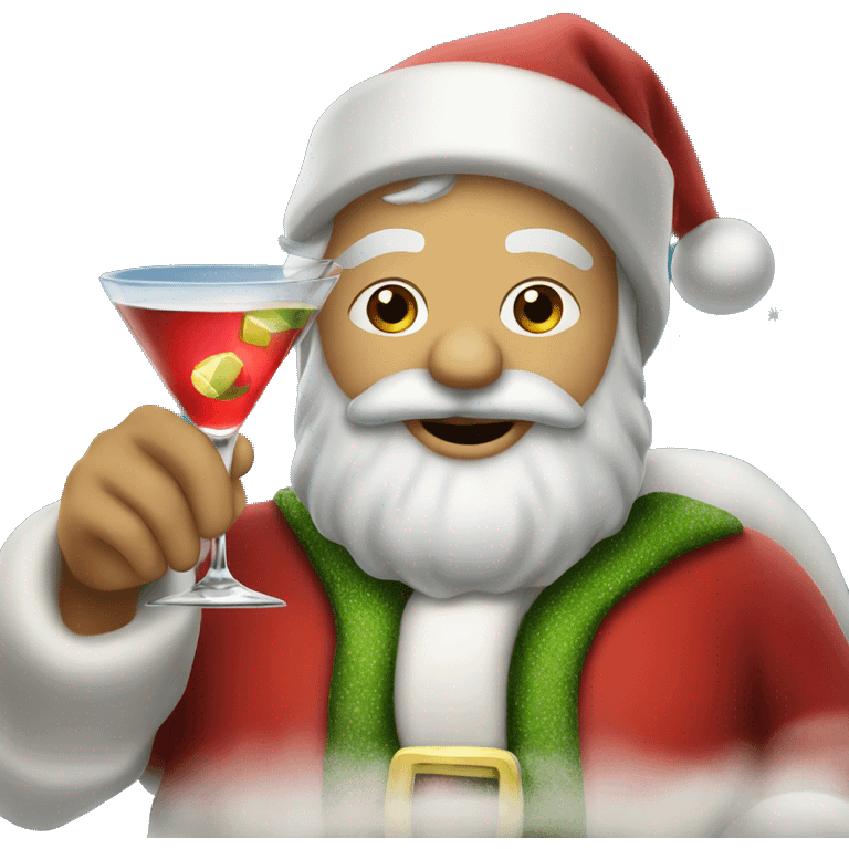 Santa Claus drinking martini emoji