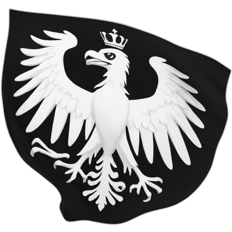 flag of prussia in black and white with an eagle in the middle emoji