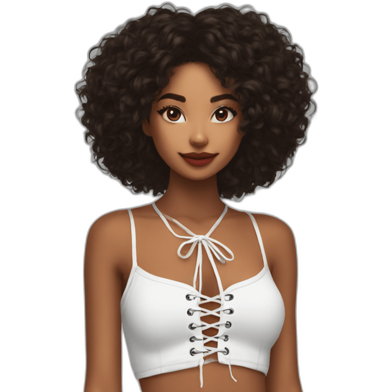 plush lace up crop top emoji