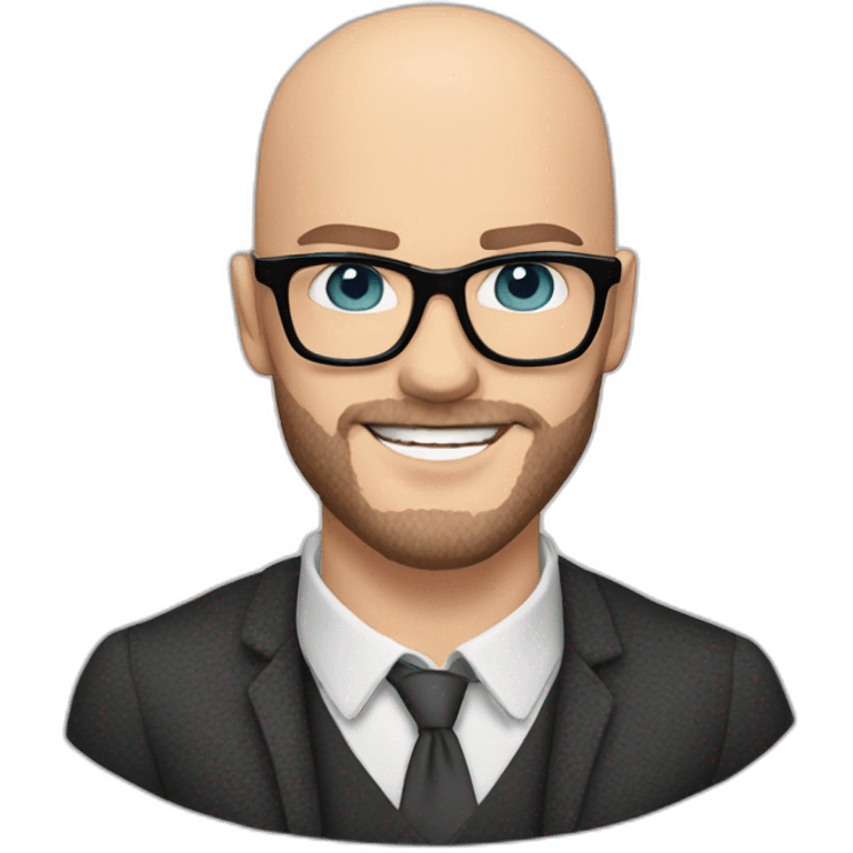 nicholas hoult bald with beard and glasses emoji