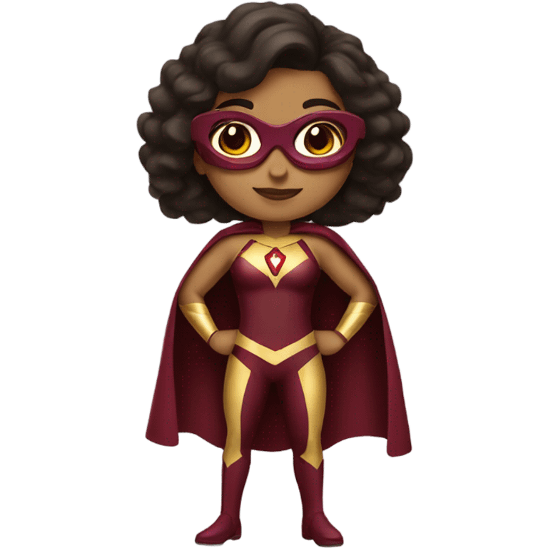 Hispanic woman superhero garnet and gold emoji