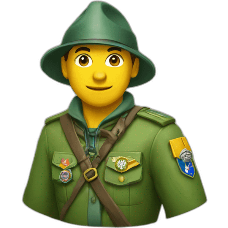 scout d'europe avec un fouard jaune et vert emoji