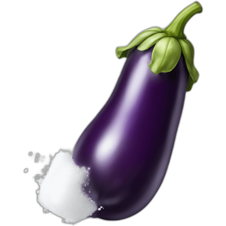 Large eggplant secreting white substance emoji