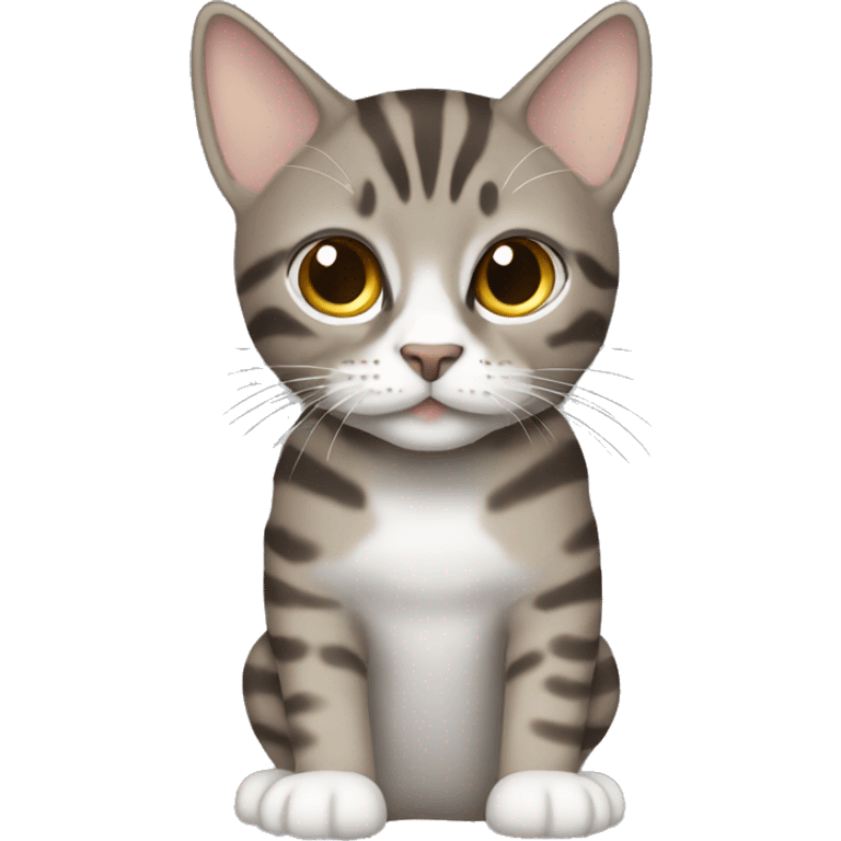 Grey and brown marl tabby emoji