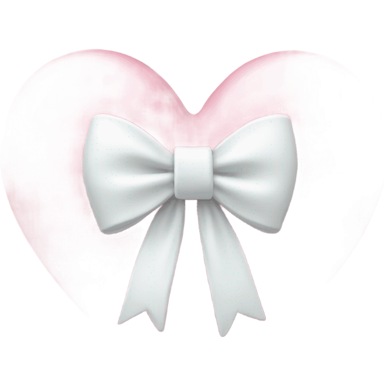 Pastel pink heart with white bow emoji