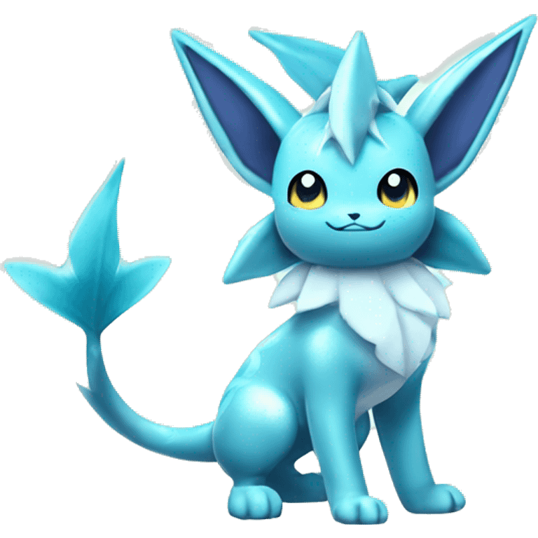 Kawaii Gorgeous Beautiful Shiny Sparkly Vaporeon-Glaceon-Pokémon full body emoji