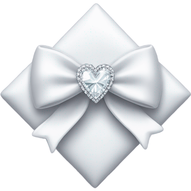 White bow with heart diamond    emoji