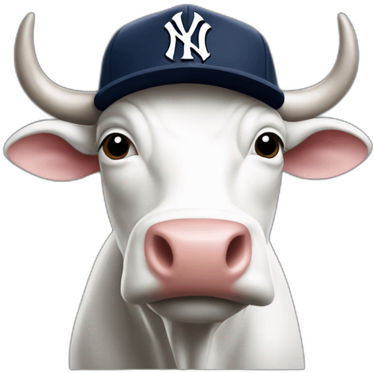 Bull with Yankees hat emoji