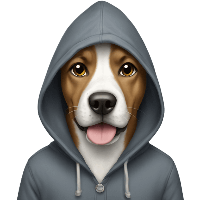 Dog wearing hoodie emoji