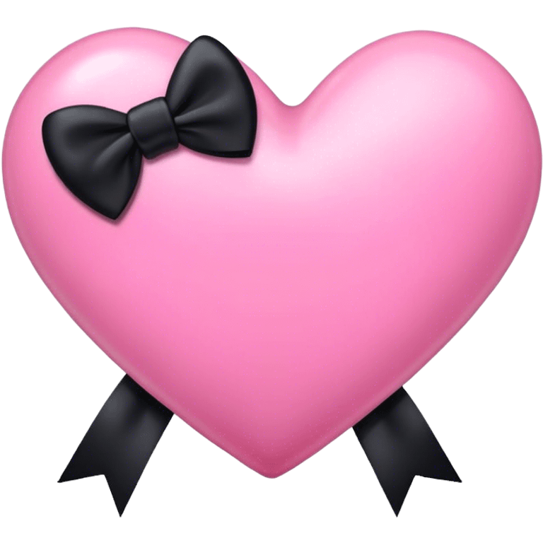 pink heart and black bow emoji