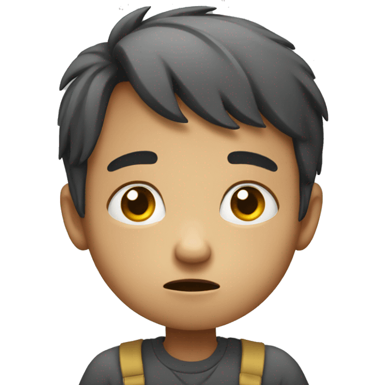 Kid with worried expression emoji