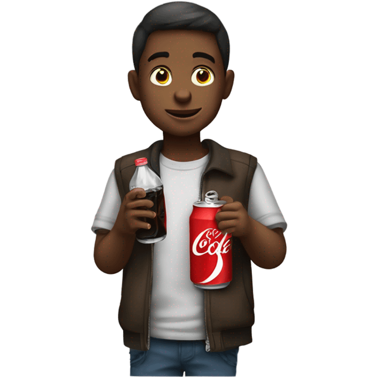 A boy drinking coke  emoji