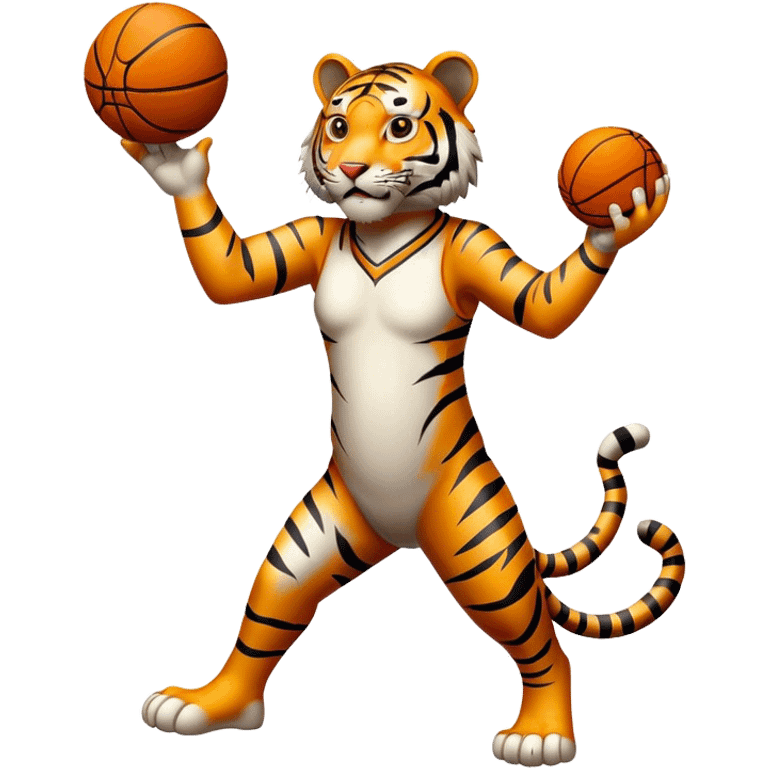 A tiger with a basketball emoji