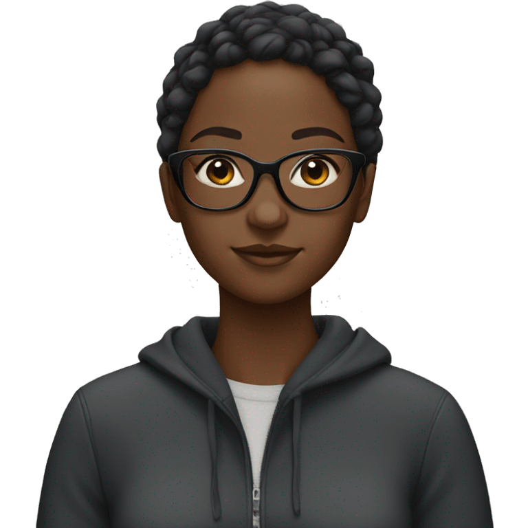 black girl with glasses emoji