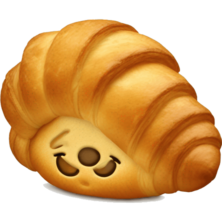 A croissant with a bow on it emoji