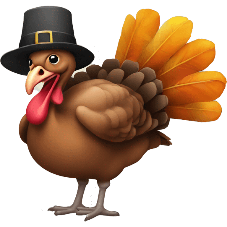 Turkey wearing a hat emoji