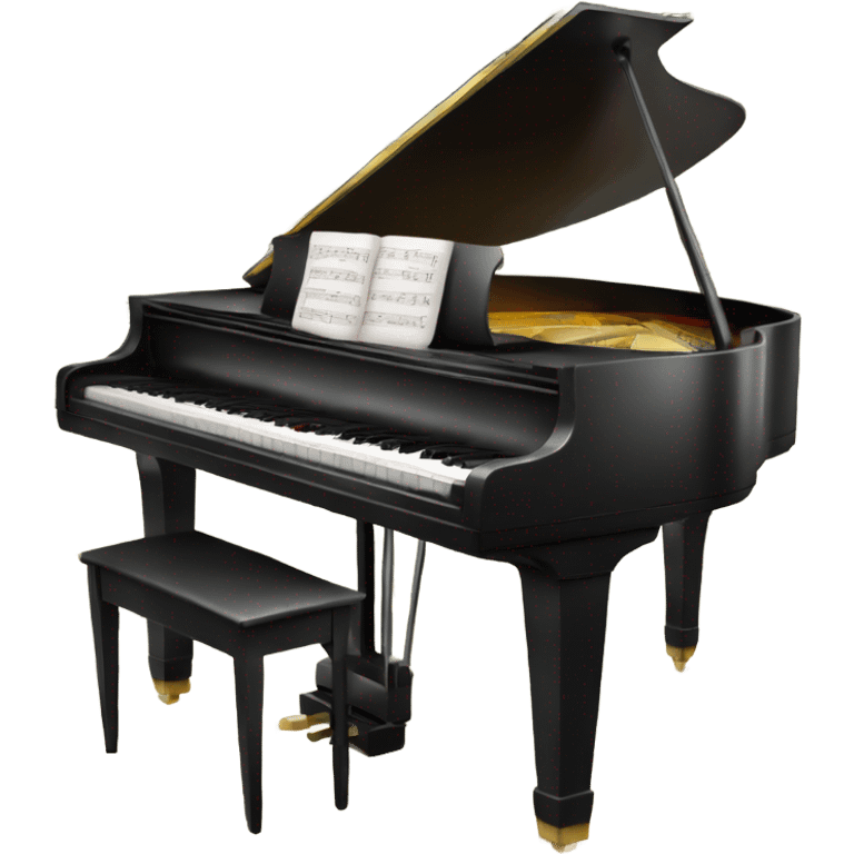 Realistic isolated piano wheet music pages. emoji