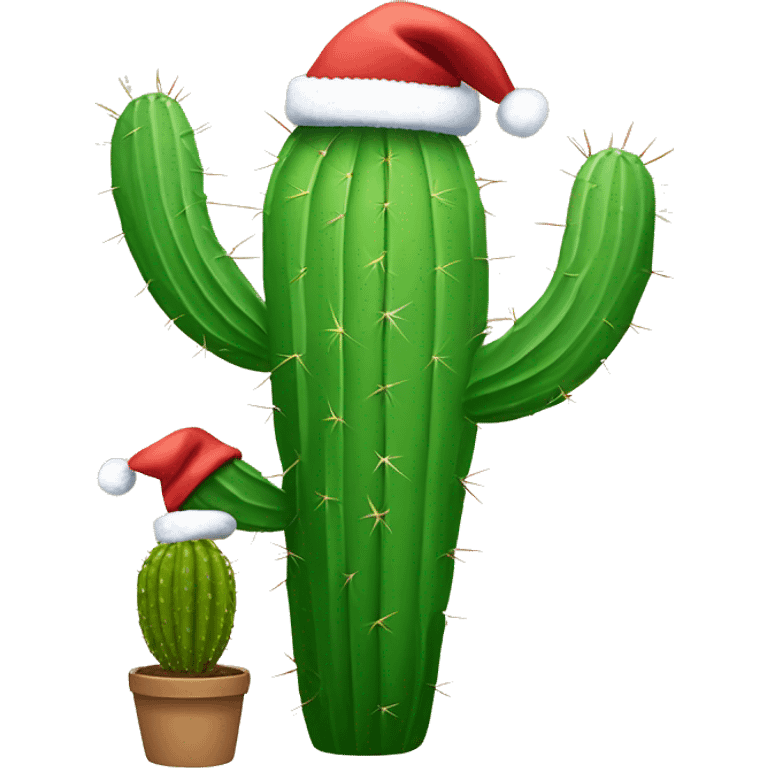 Cactus wearing a Christmas hat ￼￼ emoji