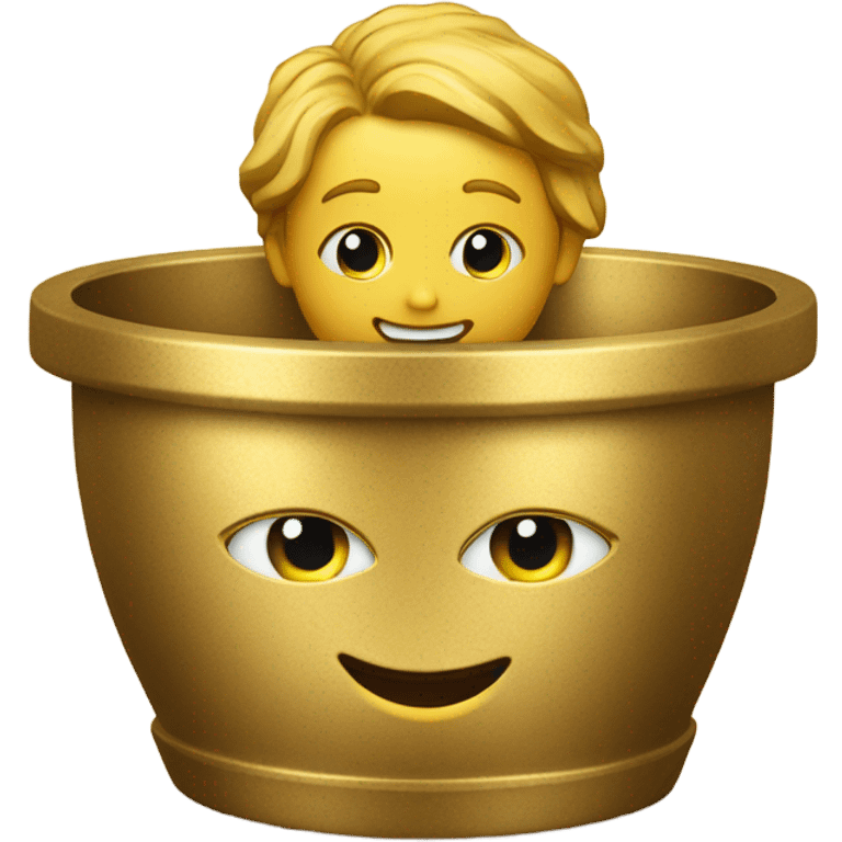 a golden photos in a pot emoji