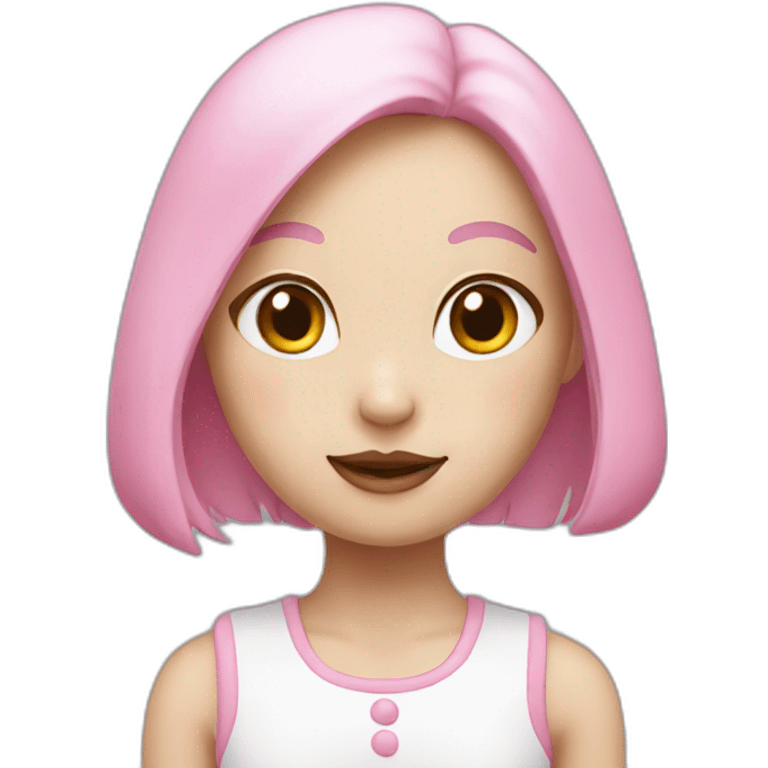 rabbit girl pink white emoji