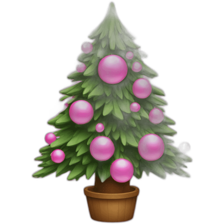 cristmas tree with pink small balls emoji