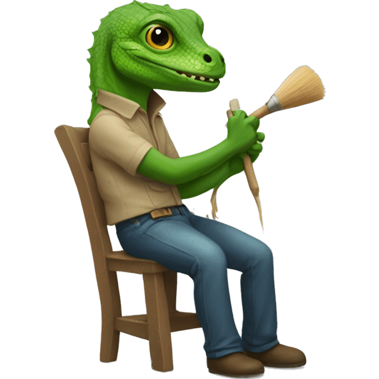 Lizard painter emoji