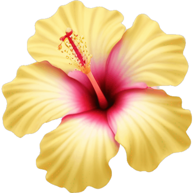 light pink hibiscus with a light yellow on the inside emoji